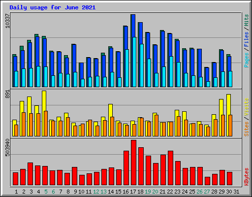 Daily usage for June 2021