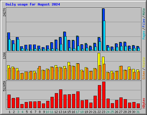 Daily usage for August 2024