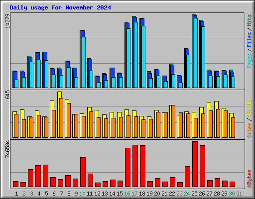 Daily usage for November 2024