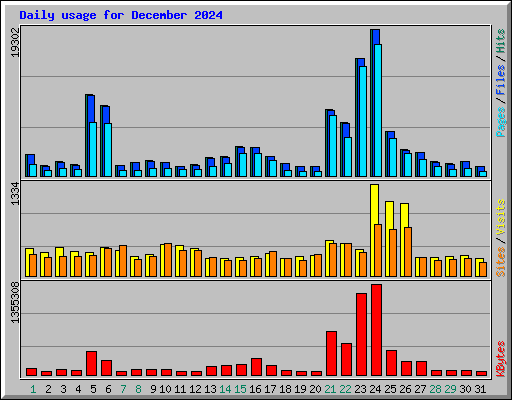 Daily usage for December 2024