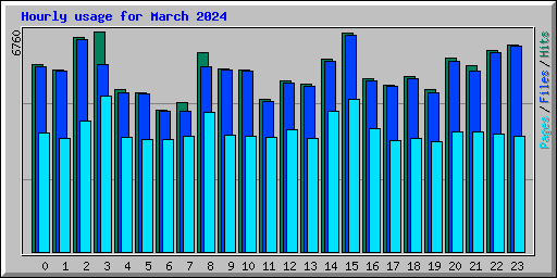 Hourly usage for March 2024